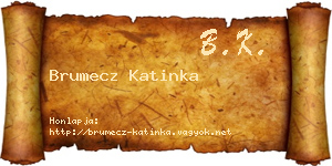 Brumecz Katinka névjegykártya